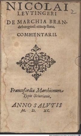 De Marchia Brandenburgensi eiusque statu commentarii