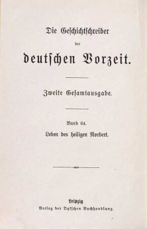 Leben des heiligen Norbert, Erzbischofs von Magdeburg