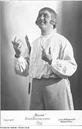 Erich Zimmermann als David in "Die Meistersinger von Nürnberg" von Richard Wagner. Bayreuther Festspiele, 21.07.1933