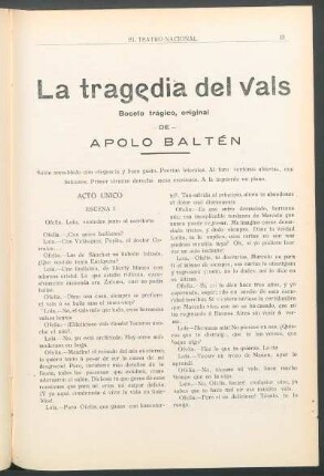 La tragedia del vals : Boceto trágico