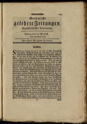 Vierzehntes Stück, den 2ten April, 1788.