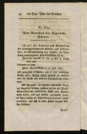30-64, III. Cap. Von Revision der Heurath-Güther.