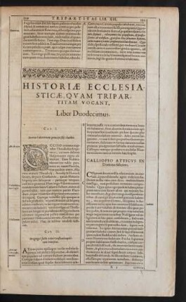 Historiae Ecclesiasticae Quam Tripartitam Vocant, Liber Duodecimus.