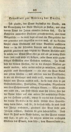 Extrablatt zur Rettung der Duelle