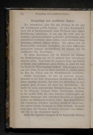 Kurzlebige und persistente Typen.