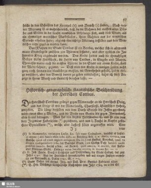 Historisch-geographisch-staatistische Beschreibung der Herrschaft Cottbus