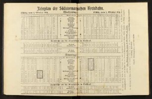Fahrplan der Südstormarnschen Kreisbahn.