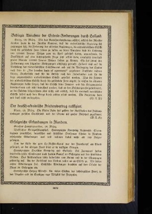 Der deutsch=ukrainische Friedensvertrag ratifiziert.