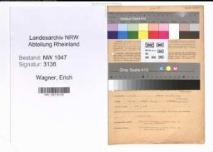 Entnazifizierung Erich Wagner , geb. 22.04.1903 (Angestellter)