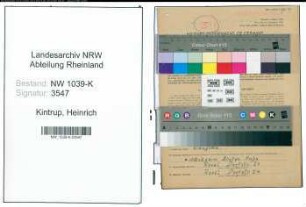 Entnazifizierung Heinrich Kintrup , geb. 24.08.1913 (Baecker)