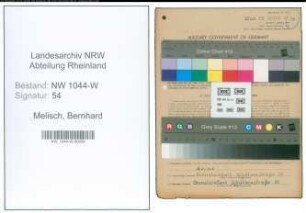 Entnazifizierung Bernhard Melisch , geb. 27.11.1900 (Gaertner)