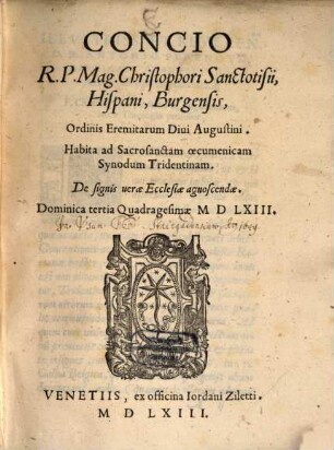 Oratio habita in Sessione 9a Conc. Tridentini