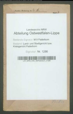 Erblasser: Schlingmann, Johann Stephan; Erblasser: Schlingmann, Anna Maria, geb. Neukirch: