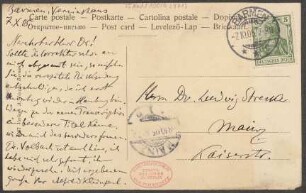 Brief an Ludwig Strecker  und B. Schott's Söhne : 07.10.1905