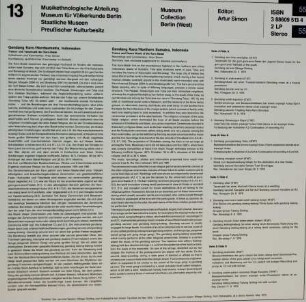 Gendang Karo (Nordsumatra), Trance- und Tanzmusik der Karo Batak- Vol.13