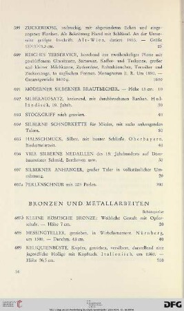 Bronzen und Metallarbeiten (Nr. 607-637)