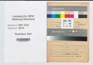Entnazifizierung Karl Roehrken , geb. 29.06.1901 (technischer Angestellter)