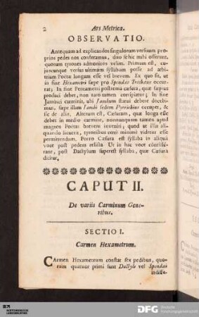 Caput II. De variis Carminum Generibus.