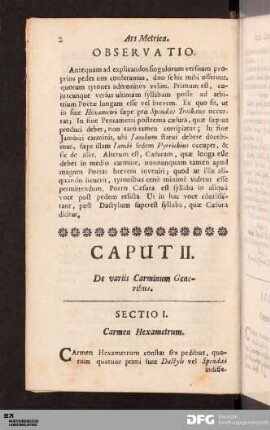 Caput II. De variis Carminum Generibus.