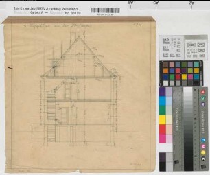 Münster (Münster) Wohnhäuser an der Ulrichstraße Schnitt 1923 1 : 50 36 x 33,5 Zeichnung Westfälische Heimstätte Wohnungsgesellschaft Münsterland