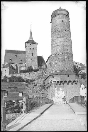 Bautzen. Spreebrücke,Alte Wasserkunst und Michaeliskirche
