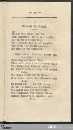 II. Weibliche Sanftmuth.