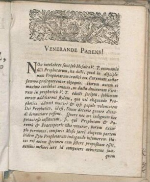 Venerande Parens!