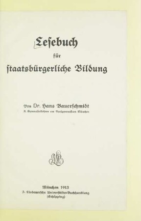 Lesebuch für staatsbürgerliche Bildung