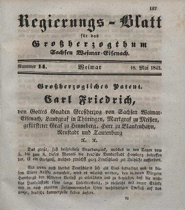 Nr. 14 : 18. Mai 1842