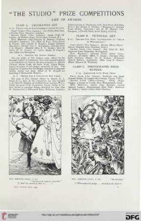 "The Studio" prize competitions