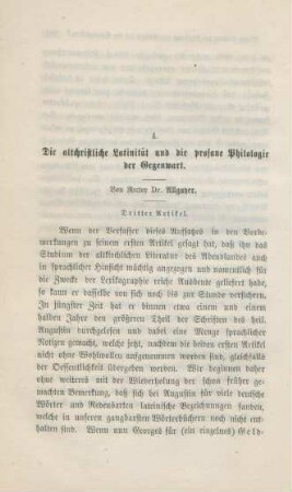 252-279 Die altchristliche Latinität und die Philologie : dritter Artikel