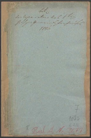 Aufschub des Neubaus des ersten reformierten Pfarrhauses bis zur Fertigstellung des zweiten und dritten reformierten Pfarrhauses