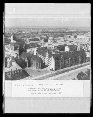 Magdeburg, Blick auf die Stadt : Blick vom Nordwestturm des Domes nach Nordwesten auf die Sebastiankirche