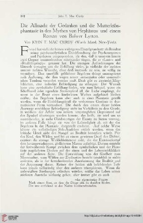 3: Die Allmacht der Gedanken und die Mutterleibsphantasie in den Mythen von Hephästos und einem Roman von Bulwer Lytton