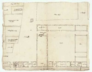 Melsungen, Vorhof des Schlosses mit Kasseler Gasse, Lageplan