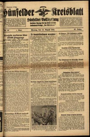 Erste Ausgabe vom Montag, den 11. August 1941.