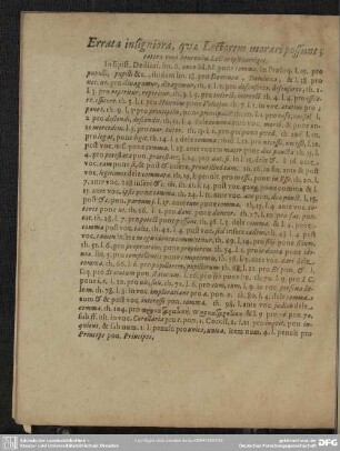 Errata insigniora, quae Lectorem morari possunt