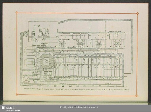 Metropolitan Electric Supply Corporation, Limited, Londres, Angl., Plan de la Station de Manchester Square, 2000 m. q. de surf. de ch., de Chaudières Babcock & Wilcox