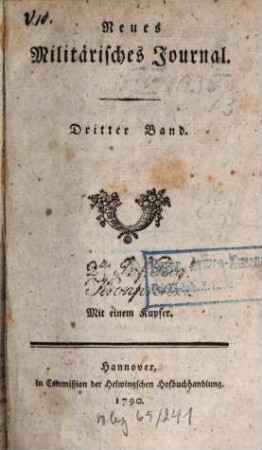 Neues militairisches Journal. 3 = St. 5 - 6. 1790