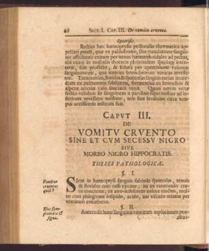 Capvt III. De vomitv crvento sine et cvm secessv nigro sive morbo nigro hippocratis