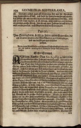 Pars 20. Von Streitigkeiten, so sich zu Zeiten unter Gewercken, die mit einander schnüren oder Marckscheiden, zu ereignen pflegen, und wie dieselbigen aus einander zusetzen.