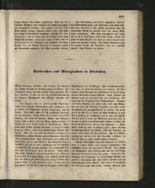 Verbrechen und Aberglauben in Hindustan.