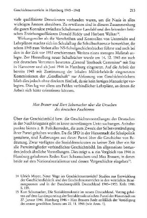 Max Brauer und Kurt Schumacher über die Ursachen des deutschen Faschismus