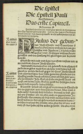 Die Epistell Pauli An Philemon.
