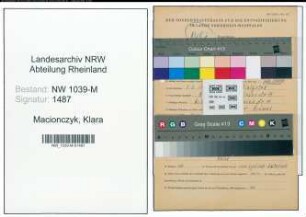 Entnazifizierung Klara Macionczyk , geb. 03.03.1910 ()
