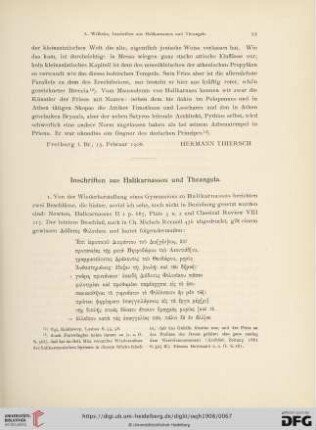 Inschriften aus Halikarnassos und Theangela