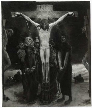 XII. Station: Jesus stirbt am Kreuz : Stationen des Kreuzweges Jesu (für die Kirche in Schönbrunn im Steigerwald). XII. Station: Jesus stirbt am Kreuz. Gemälde (1928; M. Molitor)