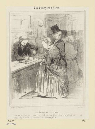 Une Épisode de l’Exposition, Blatt 8 der Folge „Les Étrangers à Paris“, in: „Le Charivari“, Paris 1844