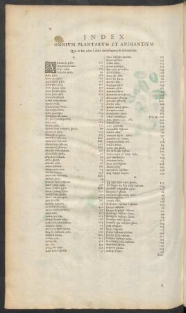 Index Omnium Plantarum Et Animantium