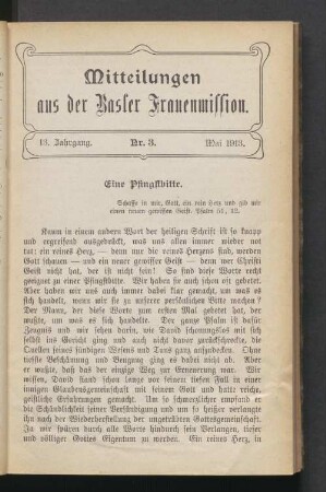 Nr. 3. Mai 1913